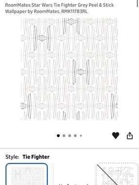 Star Wars White and Gray TIE Fighter Peel & Stick Wallpaper